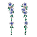 CAOSHI Hot Sale Vintage Enamel Flower Dangle Earrings Women Blue Green Trumpet Flower Long Drop Pendant Earrings