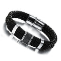 Trendy Personality Woven Leather Bracelets Men's Stainless Steel Magnetic Wrist Bracelet Wholesale Jewelry Purchase