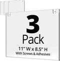 8.5x11 Wall Mount Acrylic Sign Holder Landscape Display Rack with Adhesive Tape and Screws