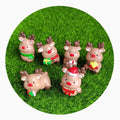 Bulk 100Pcs Assorted Cartoon 3D Mini Reindeer Figurines Christmas Holiday Elk Statue Ornaments for Fairy Garden Landscape Decor