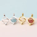 8mm 10mm Hollow Ball Empty Pendant 925 Sterling Silver Planet Shaped Blanks Bezel for Gemstone Beads Pendant Jewelry Making
