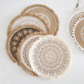 Nordic Ins Style Simple Hand-woven Jute Placemat Restaurant Retro Cotton and Linen Tableware Decorative Mat