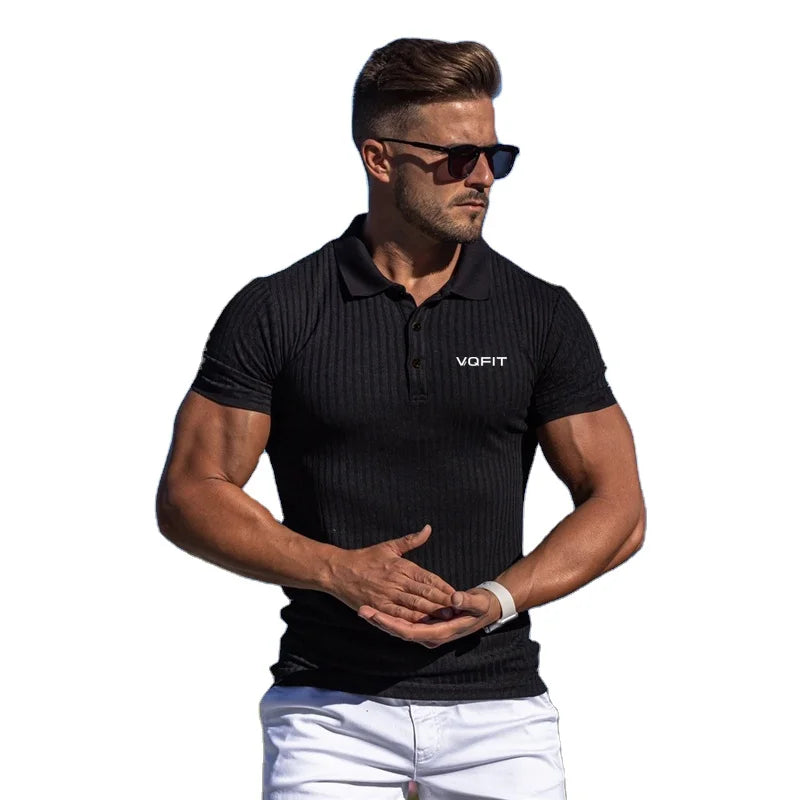 Custom logo Pure Colour Polo Shirt Wholesale Polo Shirts Workout Gym Sport Fitness Shirts Running Bodybuilding T-shirt for Man
