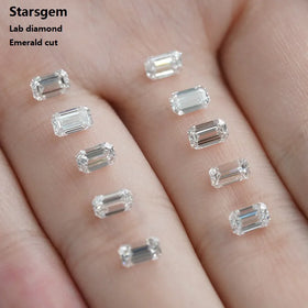 Starsgem Lab Grown Diamond Emerald Cut Hpht DEF Vs1 Color Lab Diamond