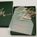 Chic Elegant Embossing Laser Cutting Customized Fancy clear Wedding Invitation 3d Names