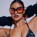 Custom Private Label Red Colour Sun Glasses Futuristic Visor Oversized Square Sunglasses Y2k Women 2025