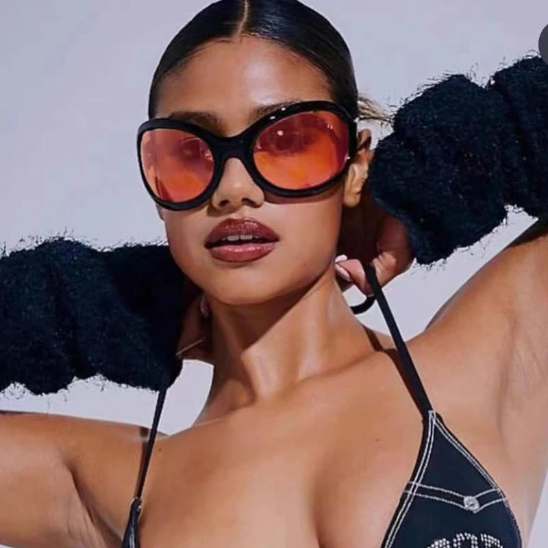 Custom Private Label Red Colour Sun Glasses Futuristic Visor Oversized Square Sunglasses Y2k Women 2025