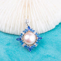 P080813 DIY 8-12mm Natural Freshwater Pearl Pendant Accessory 925 Sterling Silver Engagement Jewelry Necklace for Women