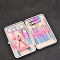 7/10 /12 /18pcs Gradient Pink Nail Clipper Set Personal Nail Care Tools Travel Grooming Kit Manicure Tools Kit