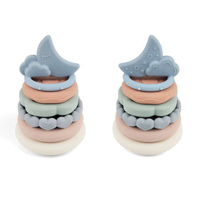 Non Toxic Baby Silicone Teething Rainbow Stacking Blocks