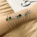 Kirin Emerald Bracelet S925 Silver Plated White Gold Ruby Sapphire Topaz Jewellery Gift Giving
