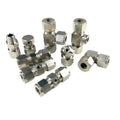 3/8'' High Pressure Misting Fog System Ferrule Type Through Tee Elbow End Adapter Brass Fittings Sleeve Connector