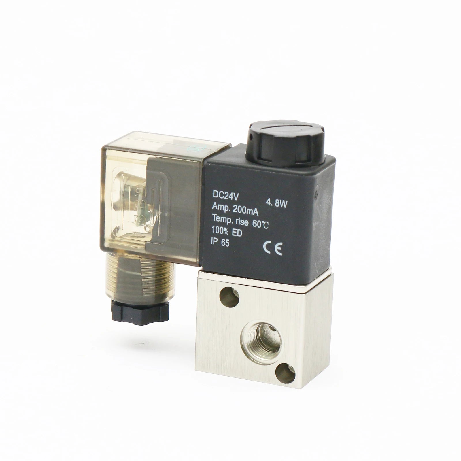 Aluminum Alloy 3V1-06 Miniature 3-way N.C. Control Solenoid Valve AC 220V DC 12V/24V G1/8 Port 3 Way Solenoid Valve 12v