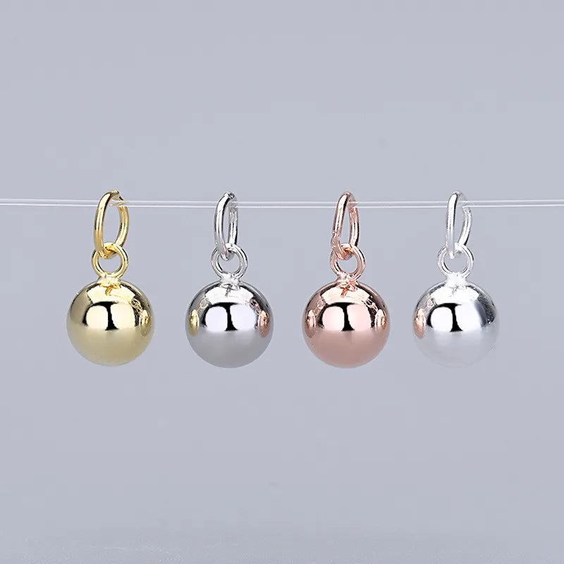 Diy Jewelry Accessories 925 Sterling Silver Ball Charm Round Bead for Necklace Bracelet Making
