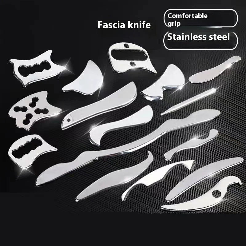 Relaxation Fascia Knife for Soft Tissue Scraping & Meridian Massage Stainless Steel Gua Sha With Supply for Jade Roller Usage
