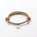 Spiritual Jewelry Customizable Astrological Sign Disc Charm Adjustable Knot Rope Bracelet Personalized Zodiac Accessory for Gift