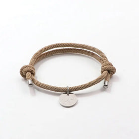 Spiritual Jewelry Customizable Astrological Sign Disc Charm Adjustable Knot Rope Bracelet Personalized Zodiac Accessory for Gift