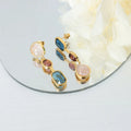 European Style Unique Glass Colorful Stone Dangle Irregular Crystal Long Earring Jewelry for Girls Boucle Doreille Bijoux