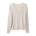 Factory Wholesale Ladies Thin Knit V-neck Wool Women's Knitwear New Long Sleeve Cotton Solid Color Knitwear
