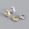 Minimalist 925 Sterling Silver Earrings Party Wear Small Gold Plated Baguettes Diamond Rectangle Stone Geometric Earrings