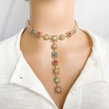 2026 New Design Wholesale Jewelry Custom Colored Crystal Diamond Trending Jewelry Gold Plated Charms Pendant Necklace for Women