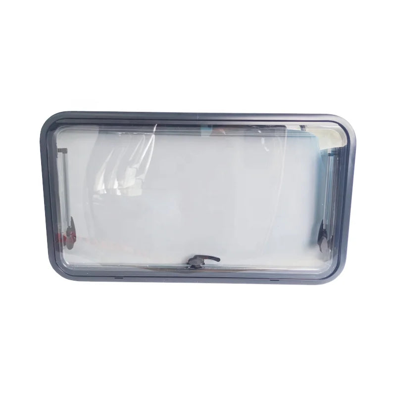 600x280mm Factory Direct Radius Corner Flat RV Motorhome Window with Aluminum Frame and Flynet