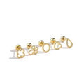 E01736 Tiny Cartilage 925 Sterling Silver Stud Earrings for Women Girls Small Earrings Studs Heart Round Clover Flatback Earring