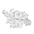 Gold Leaf Hairpins Blue Flower Hair Combs & Headdress Bridal Wedding Party Jewelry Crowns & Wreaths & Tiaras