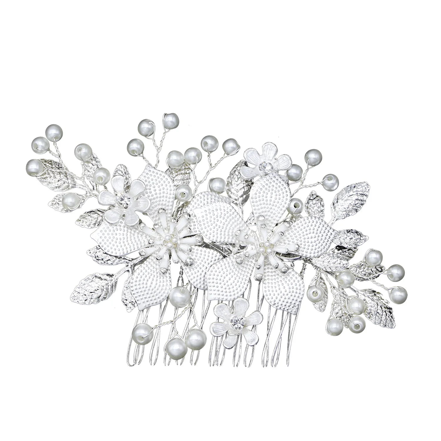 Gold Leaf Hairpins Blue Flower Hair Combs & Headdress Bridal Wedding Party Jewelry Crowns & Wreaths & Tiaras