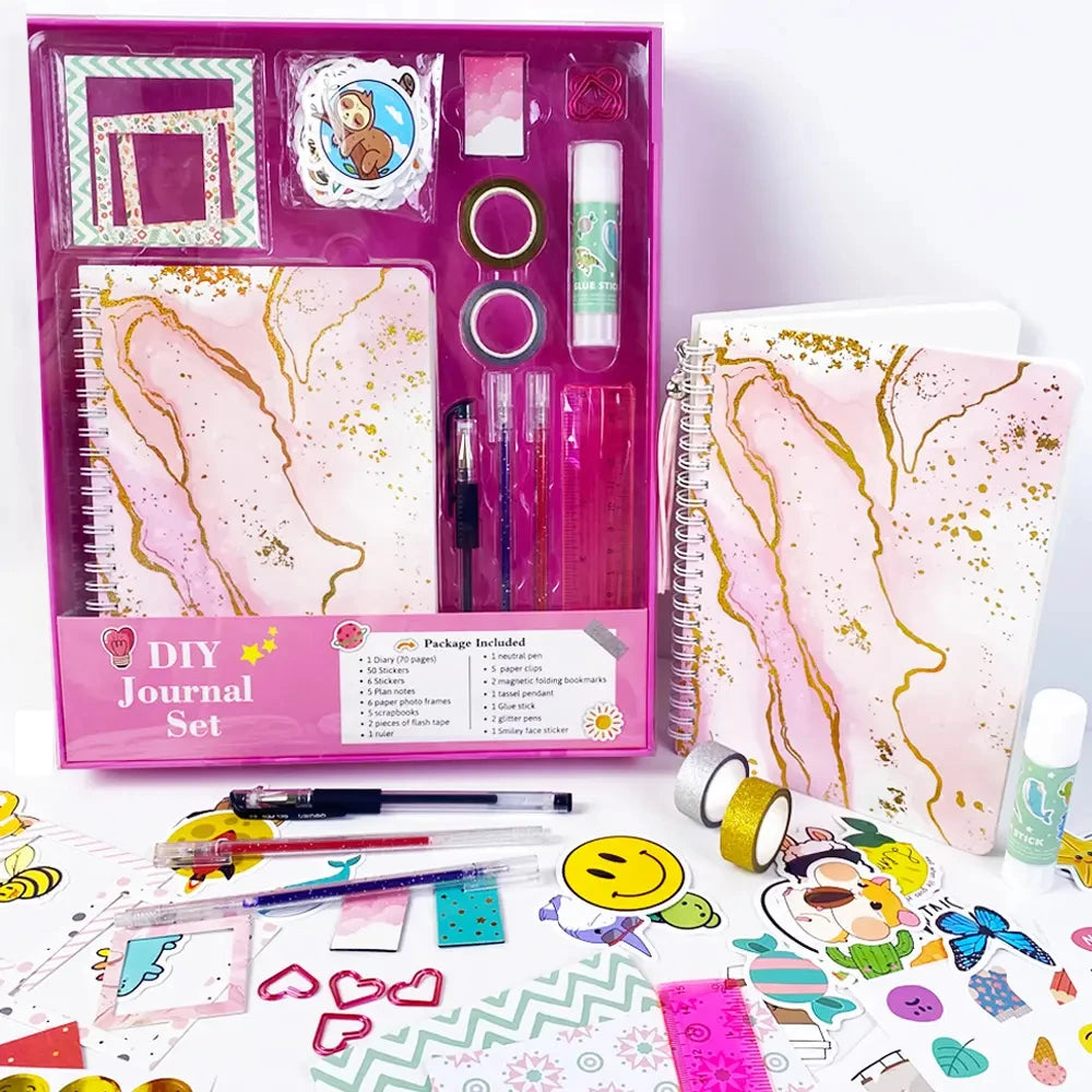 China Supplier DIY Journal Set for Children Girls Teens Kids Waterproof Paper Stickers Scrapbook Kit for Supermarket Use