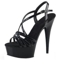 Black band pole dance high heels 15cm ultra high heels Club banquet party platform leaky toe High Heels Sandals