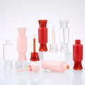 15ml Plastic Candy Shape Transparent pink Red 15g DIY Lip Gloss Tube Cosmetic Container with Doe Foot Wand