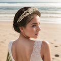 Handmade Bridal Hair Accessories Pearl Tiaras Wedding Headpiece Jewelry for Women Girls Decoration