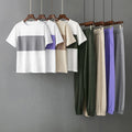 One Size Fashionable Casual Set New Summer Ice Silk Knitted Loose Short Sleeve Two Piece Set