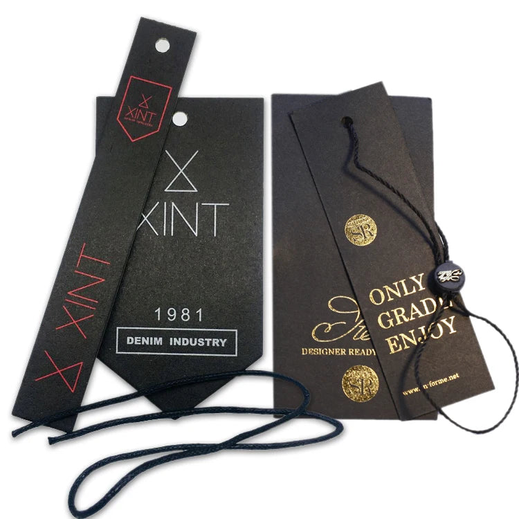 Custom Hang Tags for Garment with Printing Jeans Brand Name Logo Hang Swing Paper Labels