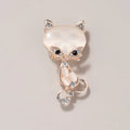 Fashion Cat's Eye Rhinestone Alloy Fox Brooch Pin on Dress Crystal Brooches Jewelry Accessories for Women