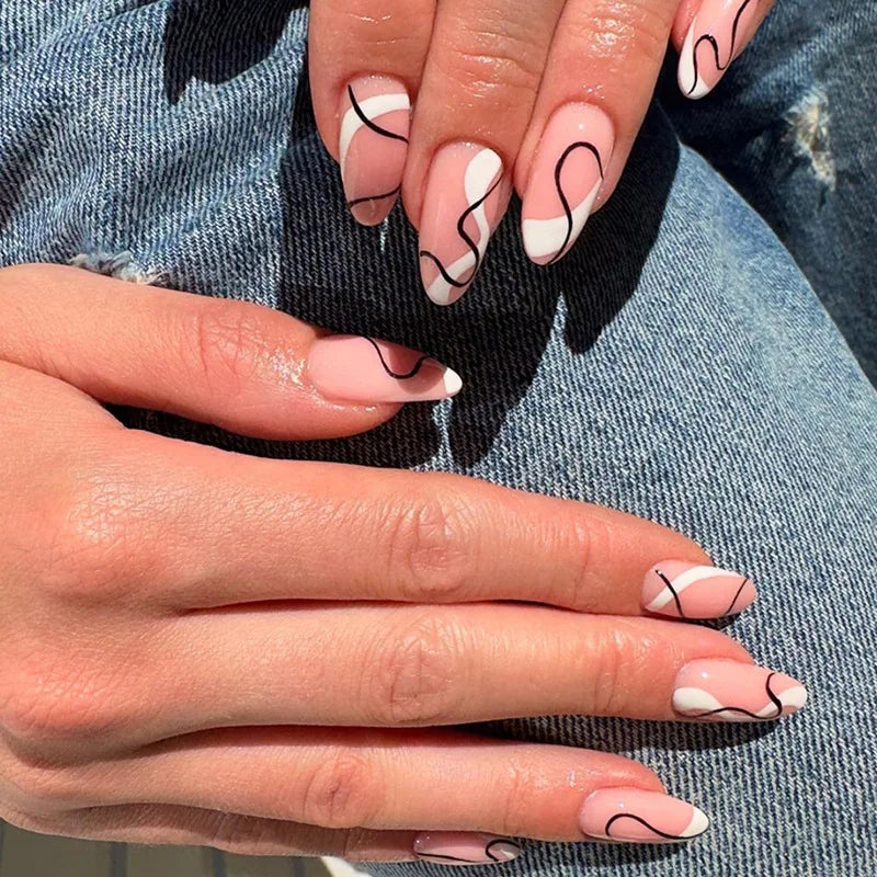 Popular Manicure Almond Stiletto Oval Acrylic Press on Nails Wholesale Fake Nails Artificial Fingernails