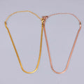 Hot Sale Women Fashion Herringbone Stainless Steel Gold Plated Rose Gold Flat Choker Chain Snake Necklace