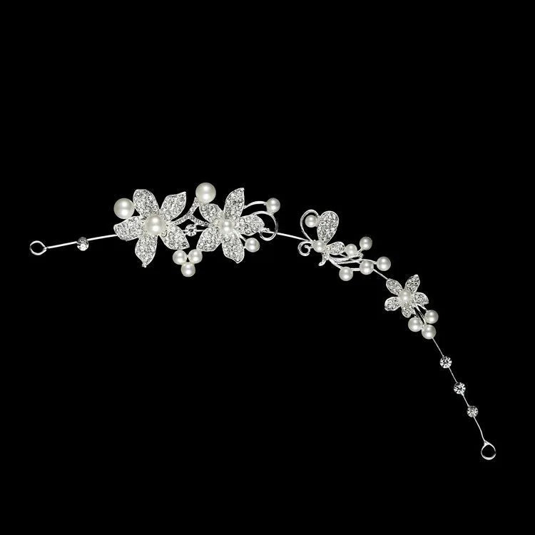 Silver Crystal Hair Vine for Bride Wedding Rhinestone Hair Piece Accessories Crowns & Wreaths & Tiaras for Women and Girls