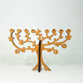 Custom Hanukkah Decoration Lotus Flower Tree of Lift Menorah Wooden for Jewish Gift