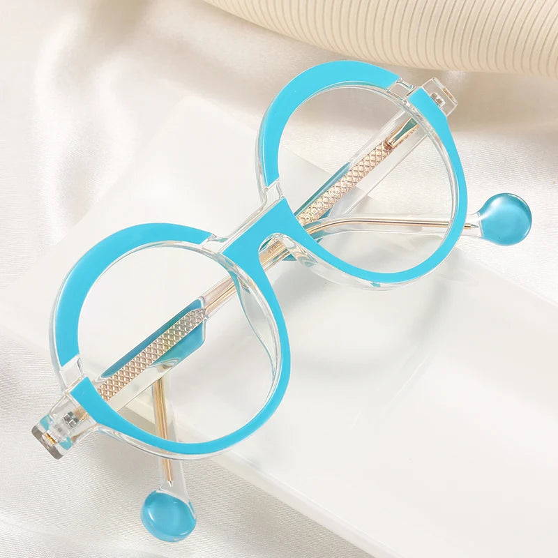 82039 Gradient Round Optical Anti-blue Glasses Women Vintage Summer Rainbow Eyeglasses Female Spectacles Glasses