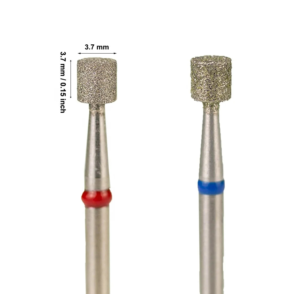 3/32" Rotary Burrs 3.7*3.7mm Short Barrel Efile Wholesale Pedicure Safety Russian Diamond Manicure Cuticle Drill Bits for Nails
