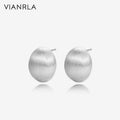 VIANRLA 925 Silver Matte Oval Earrings for Women Rhodium Plated