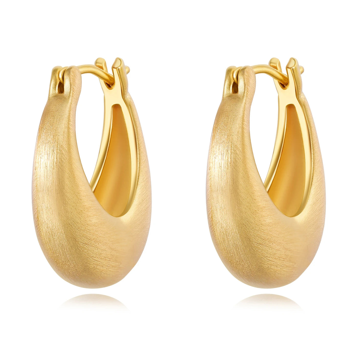 2025 New Brass Electroplated Gold Brushed Silver Hoop Earrings for Women Jewelry Factory Wholesale