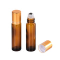 New 10ml Round Empty Essential Oil Perfume Glass Bottle Amber Cobalt Frosted Design with Roll-on Seal Cylinder Shape