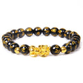 Women Men Wealth Pixiu Feng Shui Bracelet Six Word Mantra Obsidian Beads Animal Lucky Bracelet