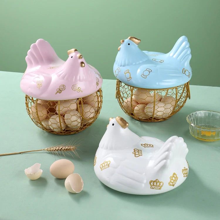Creative -Shaped Ceramic Storage Basket with Lid and Handles Practical and Stylish Product