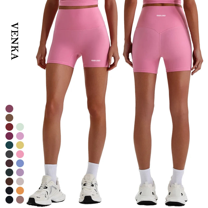 Custom Color Full Women Nude Feel Yoga Pants No T Line Design Gym Training Sports Trousers Quick Dry High Waist Butt Lift Shorts