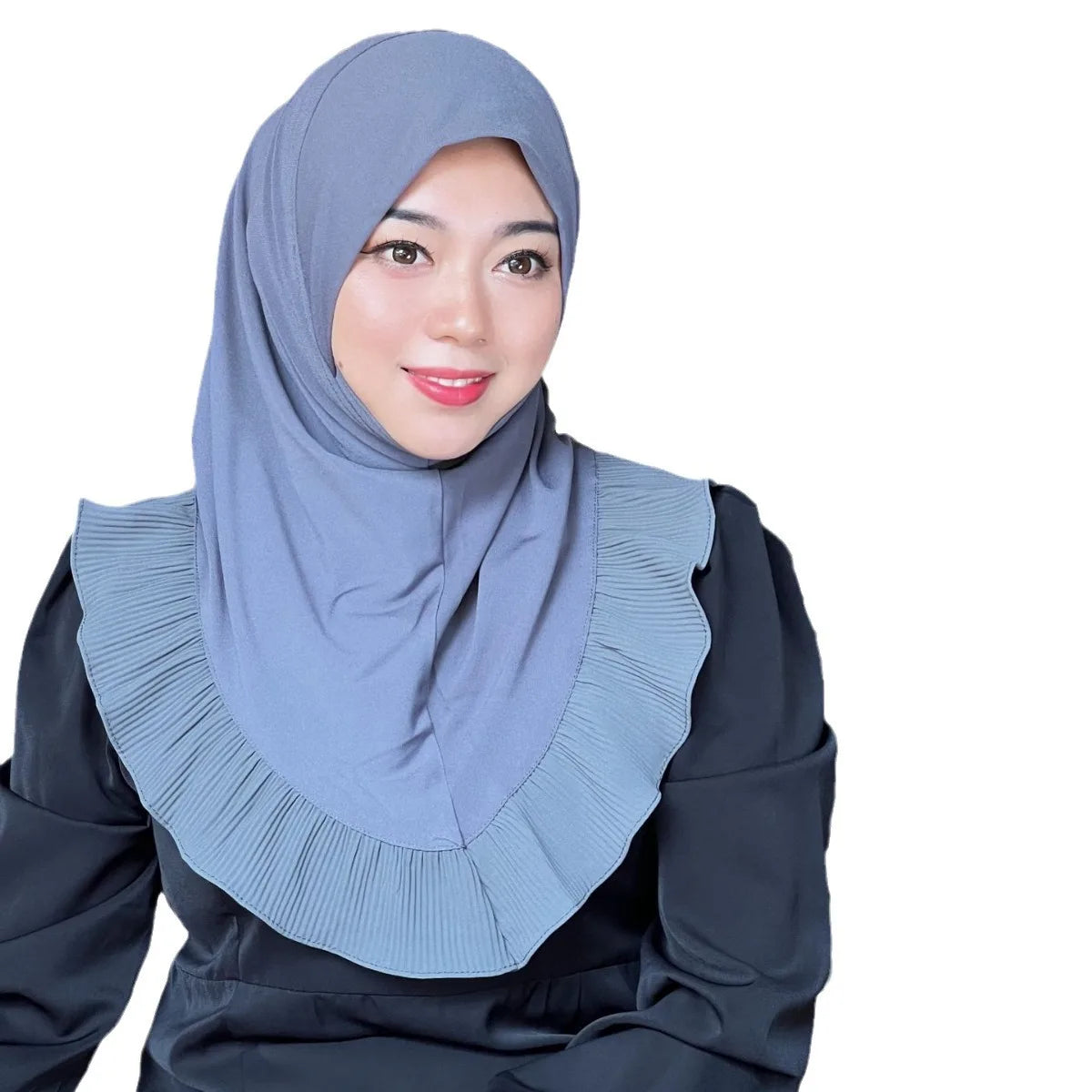 2024 New Pullover Headscarf Solid Color Crystal Linen Chiffon Lace Women's Headscarf Single Layer Medium Hijab for Women