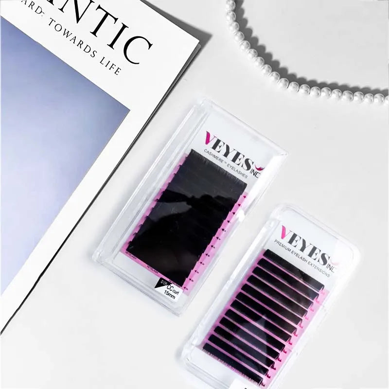 Private Label Mink Volume 0.03 0.05 VEYESINC Cashmere Lashes Individual Eyelash Extensions Soft Natural Long BC Curl Mix Length